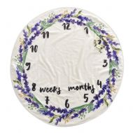 Olpchee Flannel Round 0-1 Years Infant Baby Monthly Swaddle Milestone Blanket for Shower Gift Photography Backdrop (Lavender)