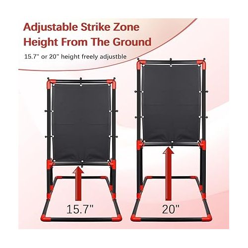  Baseball Strike Zone Target for Plastic Balls Compatible with Blitzball and Wiffle Ball Pitching Training Strike Zone Target Set Up and Assemble Easily