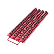 Olsa Tools | Portable Socket Organizer Tray | Red Rails with Black Clips | Holds 80 Sockets | Premium Quality Socket Holder