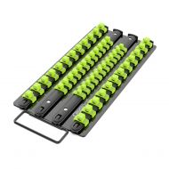 Olsa Tools Socket Organizer Tray | Black Tray with Green Clips | Holds 48 Pcs Sockets | Premium Quality Tools Organizer