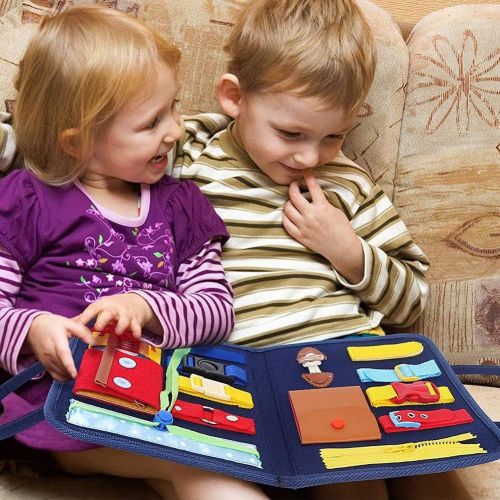  [아마존베스트]Olunsu Busy Board for Toddlers 1 2 3 4 Years Old Learning Dress Skill Preschool Montessori Sensory Autism Toys