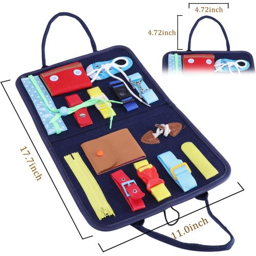  [아마존베스트]Olunsu Busy Board for Toddlers 1 2 3 4 Years Old Learning Dress Skill Preschool Montessori Sensory Autism Toys