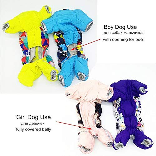  Olwen Shop Dog Coats & Jackets - Winter Dog Clothes Luxury Warm Dog Coat Jumpsuit Stylish Small Pet Snowsuit with Zipper Overalls for Boy&Girl Dogs 1 PCs