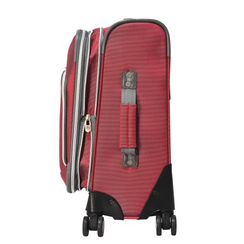  Olympia Luggage Tuscany 21 Inch Expandable Spinner Airline Carry-On Upright,Red,One Size