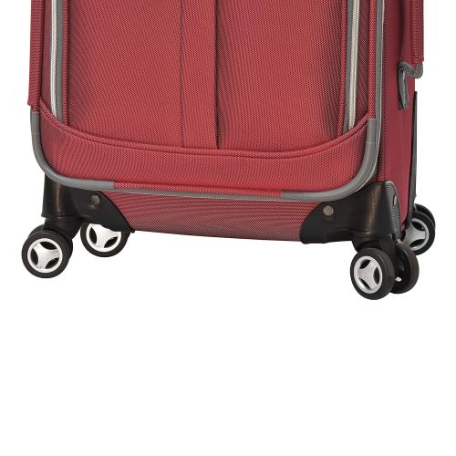  Olympia Luggage Tuscany 21 Inch Expandable Spinner Airline Carry-On Upright,Red,One Size