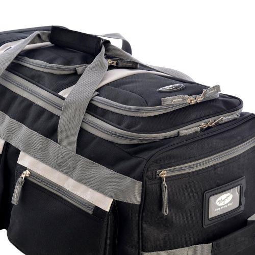  Olympia Luggage 26 8 Pocket Rolling Duffel Bag, Black, One Size