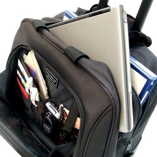  Olympia Luggage Deluxe Rolling Tote, Black, One Size