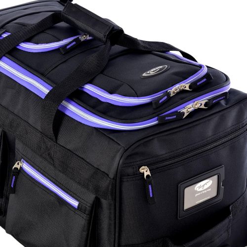  Olympia 22 Inch 8 Pocket Rolling Duffel, Dark Lavender, One Size