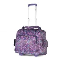 Olympia Deluxe Fashion Rolling Overnighter Travel Tote Purple Paisley One Size