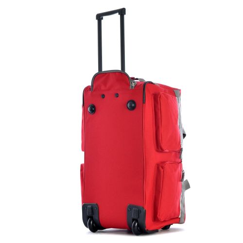  Olympia Luggage 29 8 Pocket Rolling Duffel Bag, Red, One Size