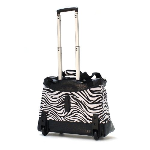  Olympia Deluxe Fashion Rolling Tote, Zebra, One Size