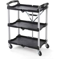 Olympia Tools 85-188 Pack-N-Roll Folding Collapsible Service Cart, Black, 50 Lb. Load Capacity per Shelf