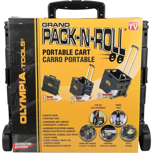  [아마존베스트]Olympia Tools 85-010 Grand Pack-N-Roll Portable Tools Carrier with Telescopic Handle, 80 Lb. Load Capacity, Black