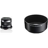 Olympus M.Zuiko Digital 45 mm F1.8 Lens, Bright Fixed Focal Length (Olympus OM-D & Pen Models, Panasonic G-Series), Black & LH-40B Lens Hood (Suitable for MFT 45 mm) Black