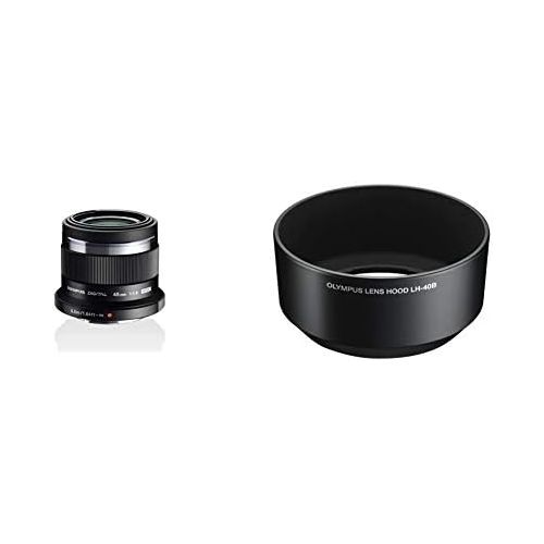  [아마존베스트]Olympus M.Zuiko Digital 45 mm F1.8 Lens, Bright Fixed Focal Length (Olympus OM-D & Pen Models, Panasonic G-Series), Black & LH-40B Lens Hood (Suitable for MFT 45 mm) Black