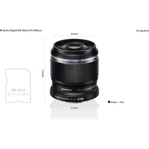  [아마존베스트]Olympus M.Zuiko Digital ED 30 mm F3.5 Macro Lens, Suitable for all MFT Cameras (Olympus OM-D & PEN Models, Panasonic G Series), Black