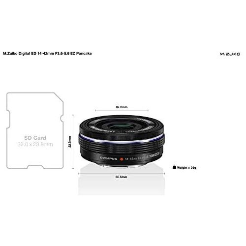  [아마존베스트]Olympus M.ZUIKO DIGITAL ED 14-42mm 1:3.5-5.6 EZ Lens - Black