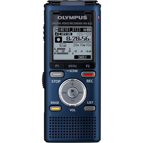  Olympus WS-822 Blue Voice Recorders with 4 GB Built-In-Memory