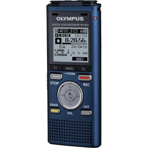  Olympus WS-822 Blue Voice Recorders with 4 GB Built-In-Memory