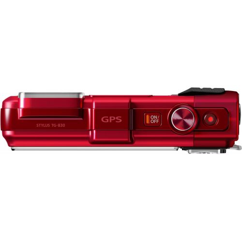  Olympus Stylus TG-830 iHS Digital Camera with 5x Optical Zoom and 3-Inch LCD (Red) (Old Model)