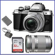 Olympus OM-D E-M10 Mark II Mirrorless Micro Four Thirds Digital Camera with 14-42mm II R Lens [Silver] & Olympus M.Zuiko Digital ED 40-150mm f4.0-5.6 R Lens [Silver]