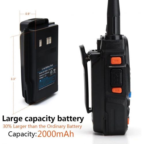  Walkie Talkie Dual Band Olywiz-UV6S Two Way Radio Long Range Walkie Talkie 2000MAH Battery Capacity 5W 128 Channels LCD Built-in Flashlight Outdoor Camping Radio 1 PACK