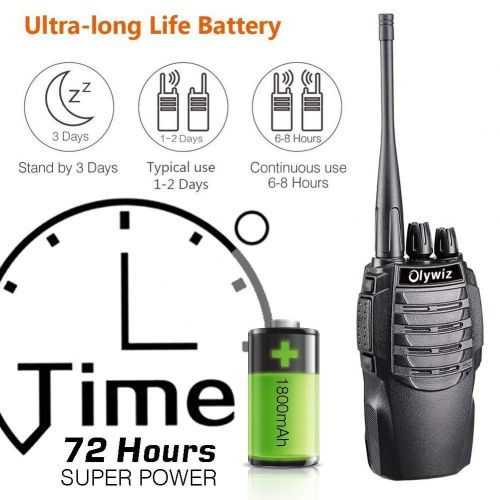  Olywiz Radio US Walkie Talkies Two Way Radios 2PCS-Olywiz Hand Held 3 Miles Long Range 1800mAh Rechargeable Li-ion Battery UHF 400-470Mhz HTD-826 Portable Ham 2 Way Radio for Climbing Hunting&Outd