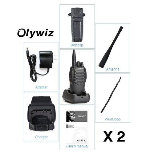  Olywiz Radio US Walkie Talkies Two Way Radios 2PCS-Olywiz Hand Held 3 Miles Long Range 1800mAh Rechargeable Li-ion Battery UHF 400-470Mhz HTD-826 Portable Ham 2 Way Radio for Climbing Hunting&Outd