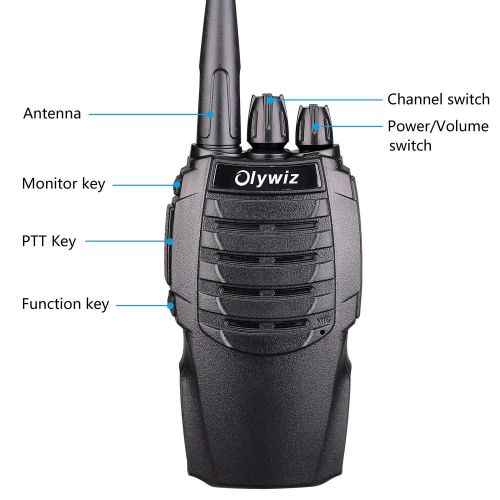  Olywiz Radio US Walkie Talkies Two Way Radios 2PCS-Olywiz Hand Held 3 Miles Long Range 1800mAh Rechargeable Li-ion Battery UHF 400-470Mhz HTD-826 Portable Ham 2 Way Radio for Climbing Hunting&Outd