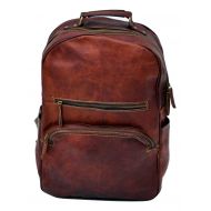 Omansh Romansh Genuine Leather College Bag Retro Rucksack Backpack School Picnic Bag Travel