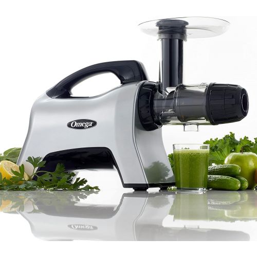 Omega Juicer NC1000HDS Juice Extractor and Nutrition System Slow Masticating BPA-FREE with Quiet Motor and Reverse Easy to Clean, 200-Watt, Silver
