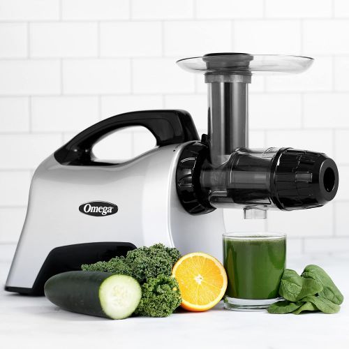  Omega Juicer NC1000HDS Juice Extractor and Nutrition System Slow Masticating BPA-FREE with Quiet Motor and Reverse Easy to Clean, 200-Watt, Silver
