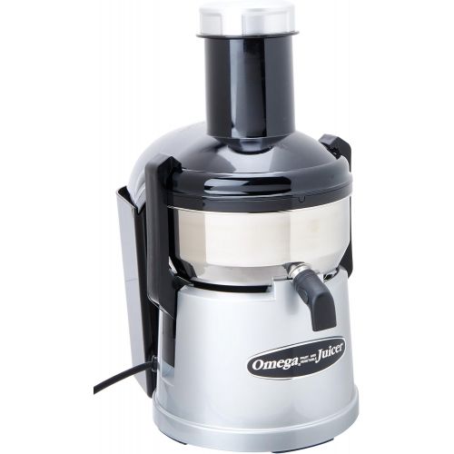  Omega BMJ330 Mega Mouth Juicer with Extra Large Feed Chute for Larger Portions of Fruits and Vegetables Pulp Ejection with Pulp Catch Bucket 375-Watt, Stainless Steel