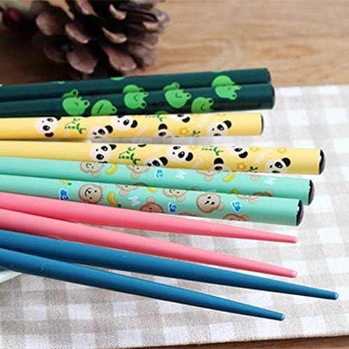  [아마존베스트]Omia 5 Pairs Premium Reusable Chopsticks Set - Natural Wooden Chinese Japanese Korean Chopsticks, Lightweight Easy to Use Chop Sticks Utensils for Asian Food (Colorful Animals)