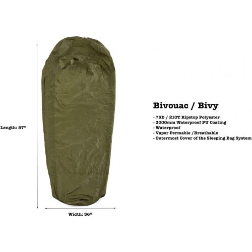  OmniCore Designs Mil-Spec 6-pc. Modular Sleeping Bag System 30F to -30F (Mummy & Hooded Rectangular)