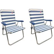 OmniCore Designs New Standard Folding Camp/Lawn Chair (2 Pack) - Blue/White