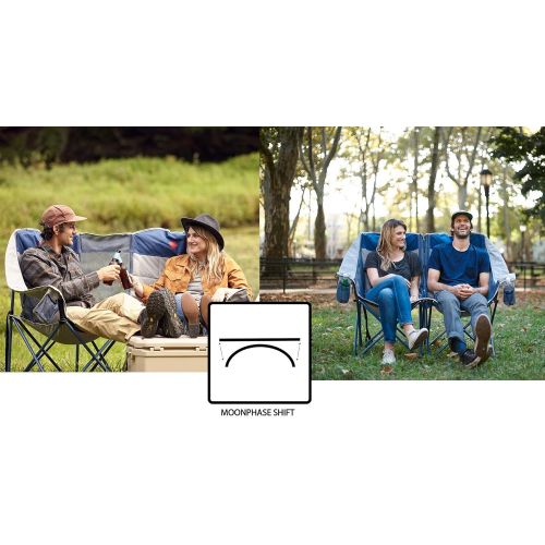  [아마존베스트]OmniCore Designs MoonPhase Home-Away LoveSeat Heavy Duty Oversized Folding Double Camp Chair Collection (Single, Double, Triple) (Double Loveseat)