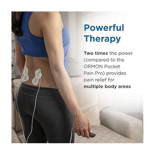  OMRON Max Power Relief TENS Unit Muscle Stimulator, Simulated Massage Therapy for Lower Back, Arm, Shoulder, Leg, Foot, and Arthritis Pain, Drug-Free Pain Relief (PM500)