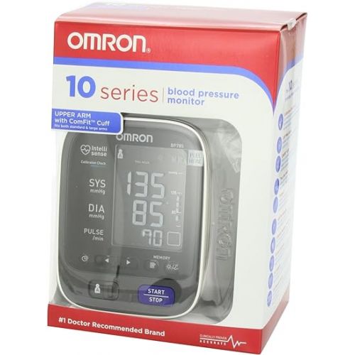  Omron BP785 10 Series Upper Arm Blood Pressure Monitor, Black/white