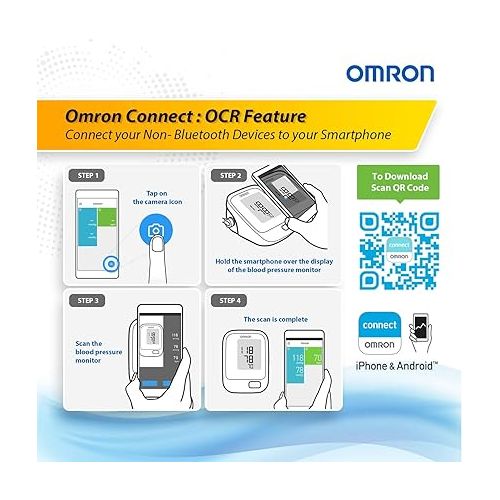  Omron Hem 7121J Fully Automatic Digital Blood Pressure Monitor with Intellisense Technology & Cuff Wrapping Guide Most Accurate Measurement (White) (Power Source - Battrey)