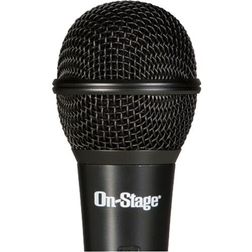  On-Stage AS400V2 Handheld Hypercardioid Dynamic Vocal Microphone with Mute Switch and XLR Cable (Black Grille)