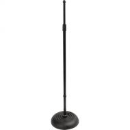 On-Stage MS7201QTR Quarter-Turn Round Base Threadless Microphone Stand (Black)