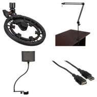 On-Stage Yeti or Yeti Pro Upgrade Kit with Radius III Suspension Mount, Boom Arm, Pop Filter & USB Extension Cable