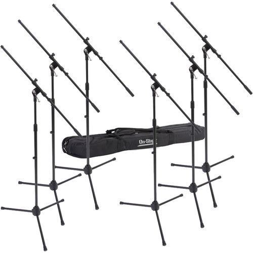  On-Stage MSP7706 Euroboom Microphone Stand Bundle with Bag (6 Stands)