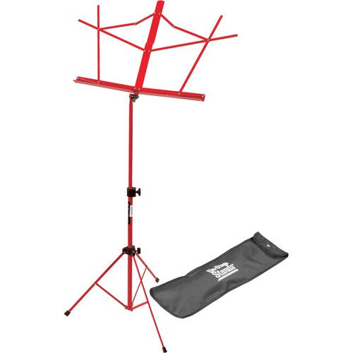  On-Stage SM7122RB Compact Sheet Music Stand (Red, with Bag)