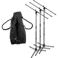 On-Stage MSP7703 Euroboom Microphone Stand Bundle with Bag (3 Stands)