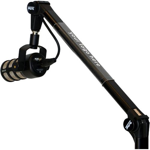  On-Stage Broadcast-Style Microphone Boom Arm with Built-In XLR Cable and Detachable Headphone Hanger