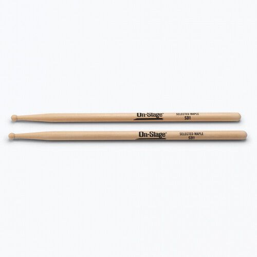  On-Stage Maple Drum Sticks (SD1, Round Tip, 12-Pair)