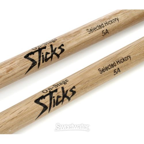  On-Stage Hickory Drumsticks - 5A - Wood Tip