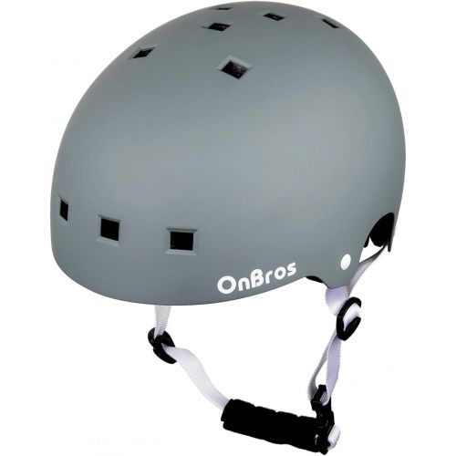  Skateboard Helmet, OnBros Bike Helmets for Men and Women, Road Bike Helmets for Adults, Adjustable BMX Cycling Skates Scooter Helmets, Multi-Sport Helmet for Youth and Adults